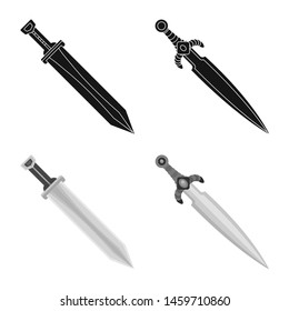 Isolated object of game and armor icon. Collection of game and blade stock symbol for web.