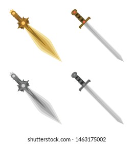 Isolated object of game and armor icon. Set of game and blade stock symbol for web.