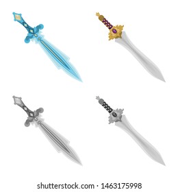 Isolated object of game and armor icon. Set of game and blade stock symbol for web.