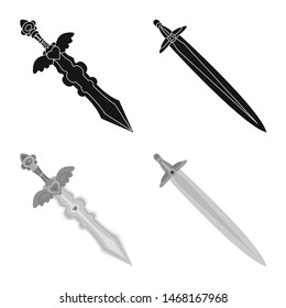Isolated object of game and armor icon. Set of game and blade stock symbol for web.