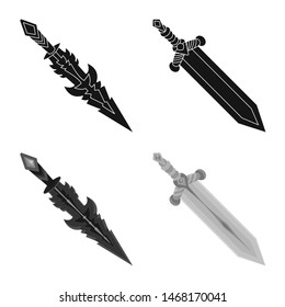 Isolated object of game and armor icon. Collection of game and blade stock vector illustration.