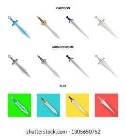 Isolated object of game  and armor  logo. Set of game  and blade  stock vector illustration.