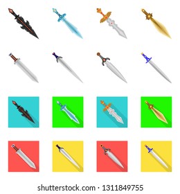 Isolated object of game  and armor  logo. Collection of game  and blade  vector icon for stock.