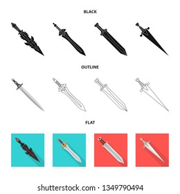 Isolated object of game  and armor  logo. Collection of game  and blade  stock vector illustration.