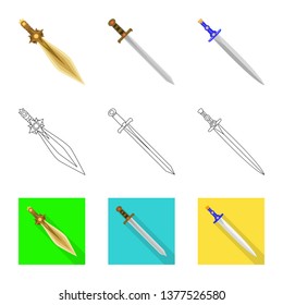 Isolated object of game  and armor  logo. Collection of game  and blade  stock symbol for web.