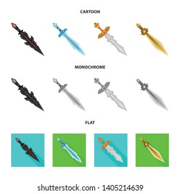 Isolated object of game  and armor  logo. Collection of game  and blade  stock vector illustration.