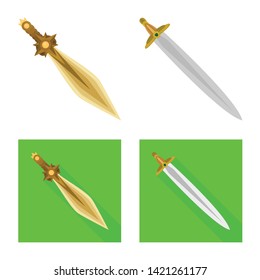 Isolated object of game  and armor  logo. Collection of game  and blade  vector icon for stock.