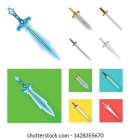 Isolated object of game and armor logo. Collection of game and blade stock symbol for web.
