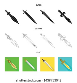 Isolated object of game and armor logo. Collection of game and blade stock symbol for web.