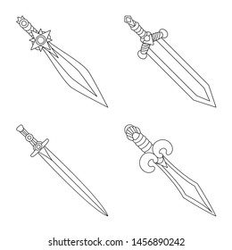 Isolated object of game and armor logo. Set of game and blade vector icon for stock.