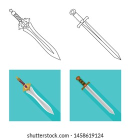 Isolated object of game and armor logo. Set of game and blade stock symbol for web.