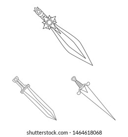 Isolated object of game and armor logo. Set of game and blade stock vector illustration.