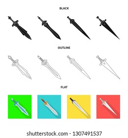 Isolated object of game  and armor  sign. Collection of game  and blade  stock vector illustration.