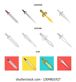 Isolated object of game  and armor  sign. Set of game  and blade  vector icon for stock.