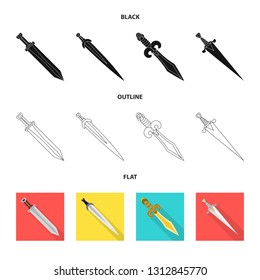 Isolated object of game  and armor  sign. Collection of game  and blade  vector icon for stock.