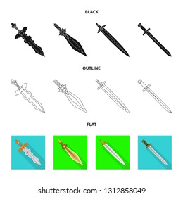 Isolated object of game  and armor  sign. Set of game  and blade  vector icon for stock.
