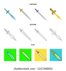 Isolated object of game  and armor  sign. Collection of game  and blade  stock vector illustration.