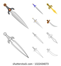 Isolated object of game  and armor  sign. Collection of game  and blade  stock symbol for web.