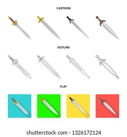 Isolated object of game  and armor  sign. Set of game  and blade  vector icon for stock.
