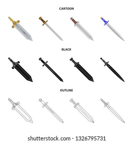 Isolated object of game  and armor  sign. Collection of game  and blade  stock symbol for web.