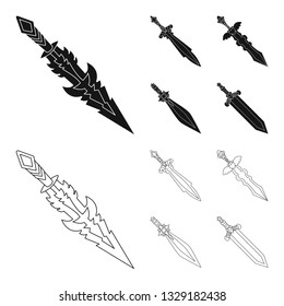 Isolated object of game  and armor  sign. Collection of game  and blade  stock vector illustration.
