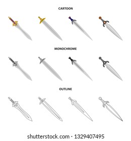 Isolated object of game  and armor  sign. Set of game  and blade  vector icon for stock.