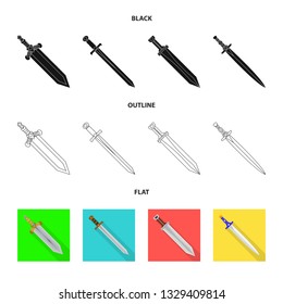 Isolated object of game  and armor  sign. Set of game  and blade  stock symbol for web.