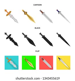 Isolated object of game  and armor  sign. Set of game  and blade  stock vector illustration.