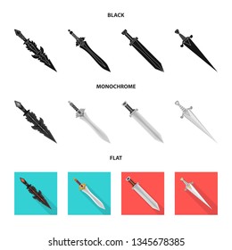 Isolated object of game  and armor  sign. Set of game  and blade  vector icon for stock.