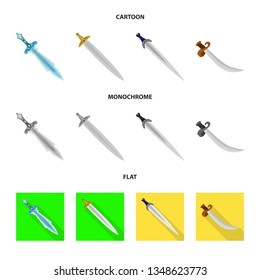 Isolated object of game  and armor  sign. Set of game  and blade  stock vector illustration.