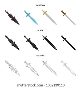Isolated object of game  and armor  sign. Set of game  and blade  vector icon for stock.