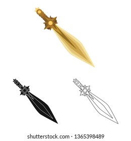 Isolated object of game  and armor  sign. Collection of game  and blade  stock vector illustration.