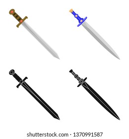 Isolated object of game  and armor  sign. Collection of game  and blade  stock vector illustration.