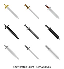 Isolated object of game  and armor  sign. Collection of game  and blade  vector icon for stock.