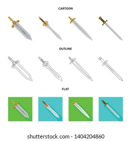 Isolated object of game  and armor  sign. Collection of game  and blade  stock symbol for web.