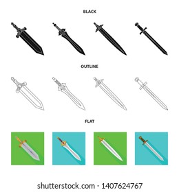 Isolated object of game  and armor  sign. Collection of game  and blade  stock symbol for web.
