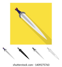 Isolated object of game  and armor  sign. Set of game  and blade  stock vector illustration.