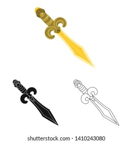 Isolated object of game  and armor  sign. Set of game  and blade  stock vector illustration.