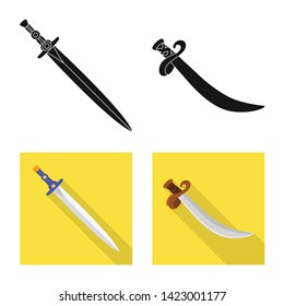 Isolated object of game  and armor  sign. Collection of game  and blade  vector icon for stock.