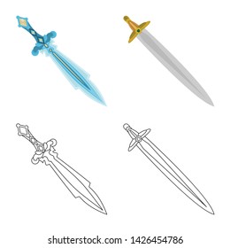Isolated object of game and armor sign. Collection of game and blade stock vector illustration.