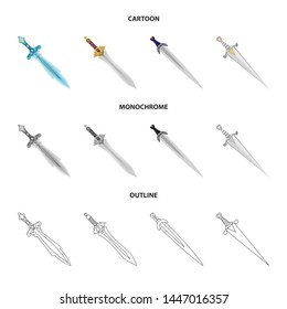 Isolated object of game and armor sign. Set of game and blade stock vector illustration.