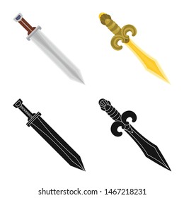 Isolated object of game and armor sign. Set of game and blade stock symbol for web.