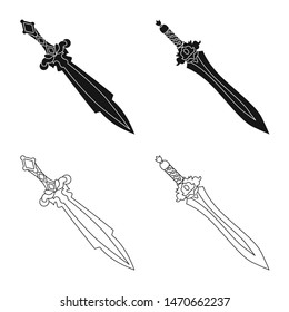 Isolated object of game and armor sign. Collection of game and blade vector icon for stock.