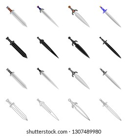Isolated object of game  and armor  symbol. Collection of game  and blade  stock vector illustration.