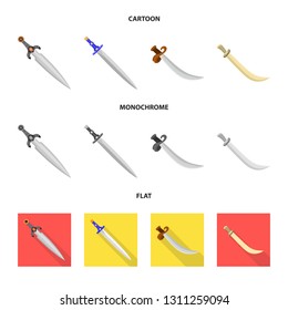 Isolated object of game  and armor  symbol. Collection of game  and blade  stock vector illustration.