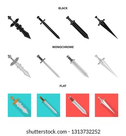 Isolated object of game  and armor  symbol. Set of game  and blade  stock vector illustration.