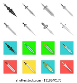Isolated object of game  and armor  symbol. Set of game  and blade  stock symbol for web.