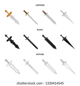 Isolated object of game  and armor  symbol. Set of game  and blade  stock symbol for web.