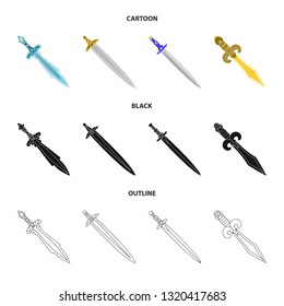 Isolated object of game  and armor  symbol. Set of game  and blade  stock symbol for web.