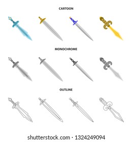 Isolated object of game  and armor  symbol. Set of game  and blade  stock symbol for web.